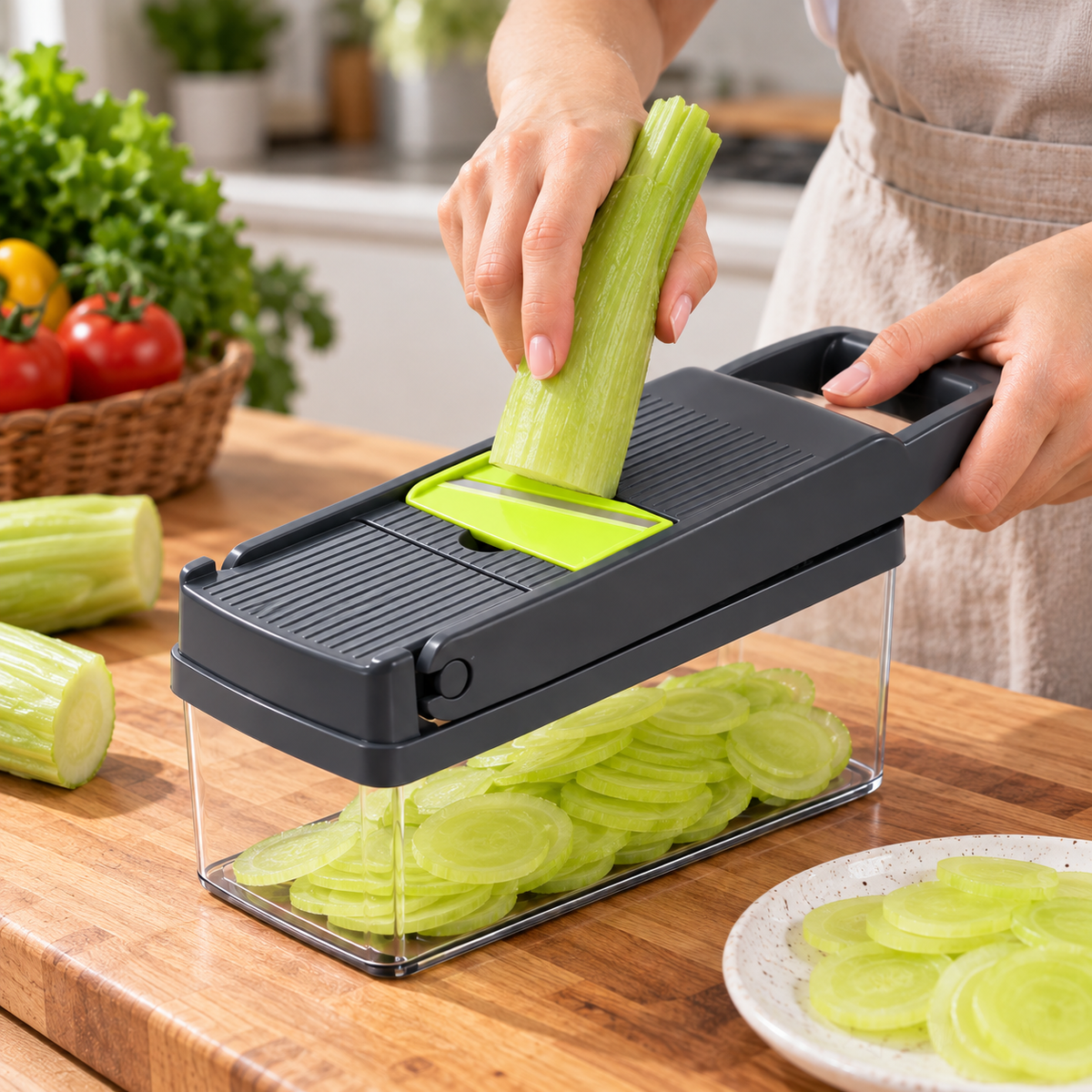 🥕 Multi-Function Vegetable Slicer | Stainless Steel Prep Tool | Fast Kitchen Cutting | Home Cook Essential | Clean Even Slices